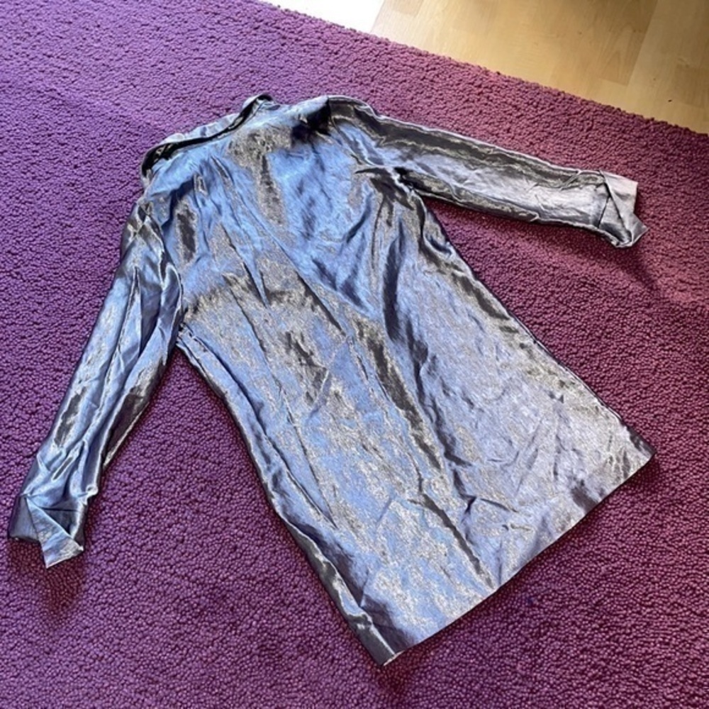 NWT Topshop top shop Metallic Blazer Dress shiny grey silver jacket dress mini 6 - Picture 3 of 7